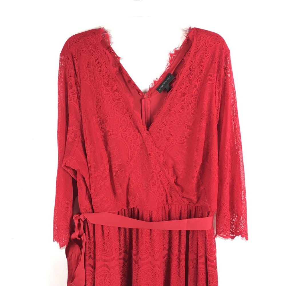 Lane Bryant Womens Tie Waist Flare Dress Lace - Picture 5 of 8